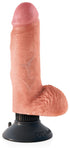 King Cock 7 in. Vibrating Cock with Balls Flesh